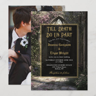 Invitation Mariage Photo Jardin Floral Gothique Jusqu'à la Mo