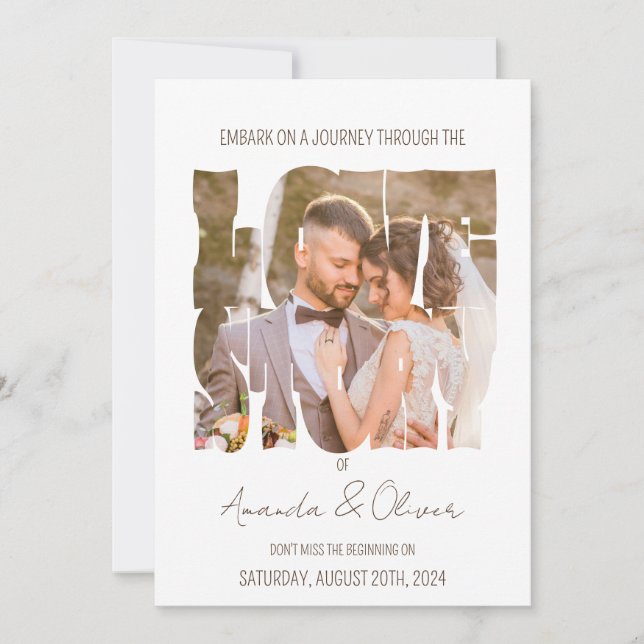 Invitation Mariage photo Letting Love Story (Devant)