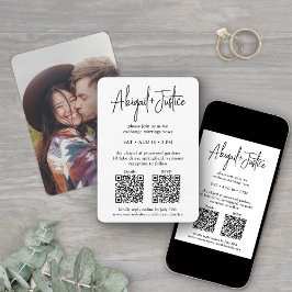 Invitation Mariage photo mini-script tout-en-un Petite QR