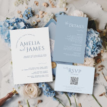 Mariage photo Minimaliste Bleu Poussiéreux