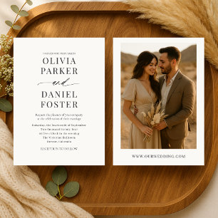 Invitation Mariage photo minimaliste Boho
