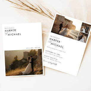 Invitation Mariage photo minimaliste Boho