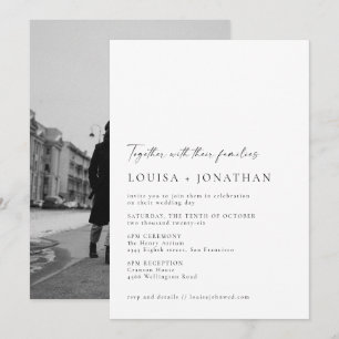 Invitation Mariage photo minimaliste chic noir blanc
