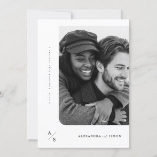 Invitation Mariage photo minimaliste de budget rustique