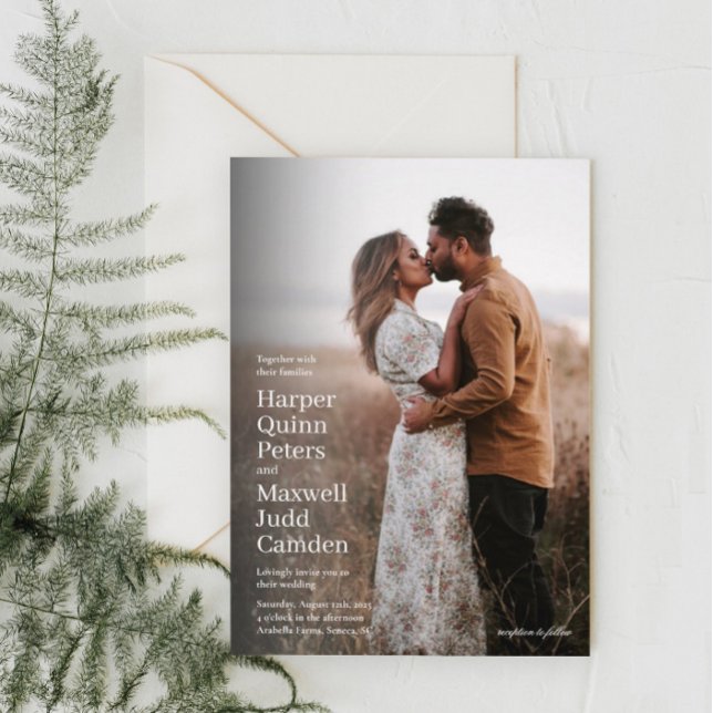 Invitation Mariage photo minimaliste moderne (Créateur téléchargé)