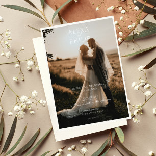 Invitation Mariage photo minimaliste moderne