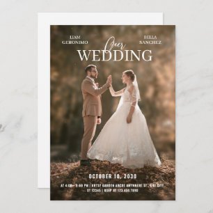 Invitation Mariage photo minimaliste moderne