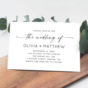 Invitation Mariage Photo Minimaliste Propre - Code QR et Scri