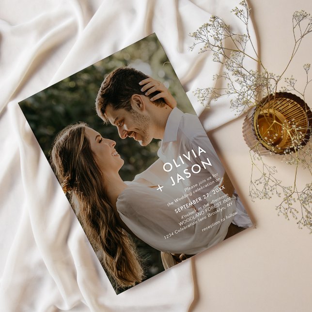 Invitation Mariage photo minimaliste simple contemporain (Créateur téléchargé)