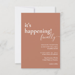 Invitation Mariage photo minimaliste simple en terre cuite