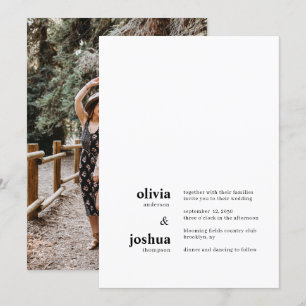 Invitation Mariage photo minimaliste simple et moderne