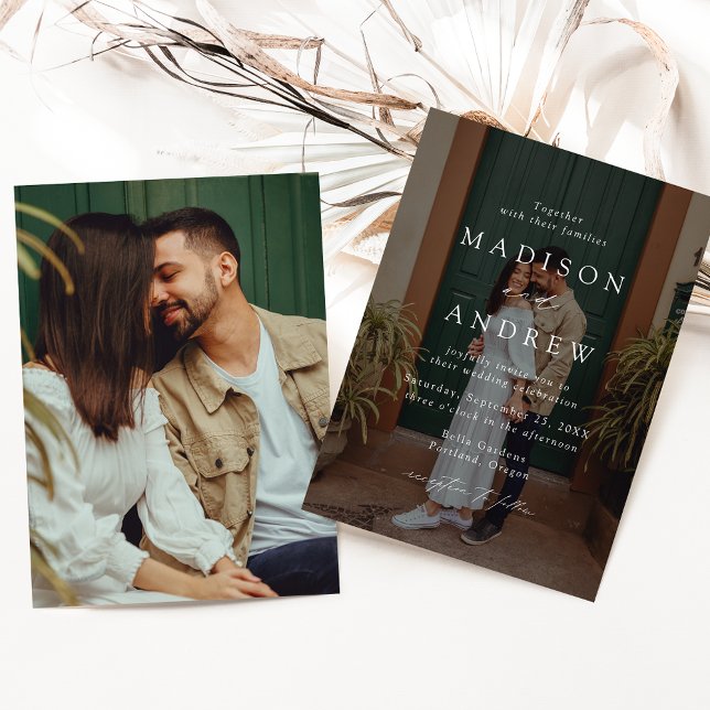 Invitation Mariage photo Modern Elegant Script 2 (Créateur téléchargé)