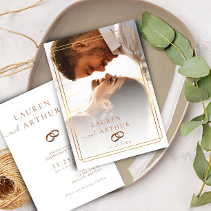 Invitation Mariage photo moderne chic ultra minimaliste