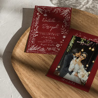 Mariage photo moderne floral bleu rouge profond él