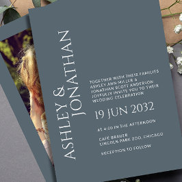 Invitation Mariage photo moderne Gras & Minimaliste