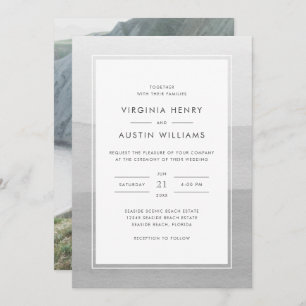 Invitation Mariage photo moderne gris