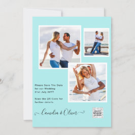 Invitation Mariage PHOTO moderne Inviter QR CODE RSVP TURQUOI