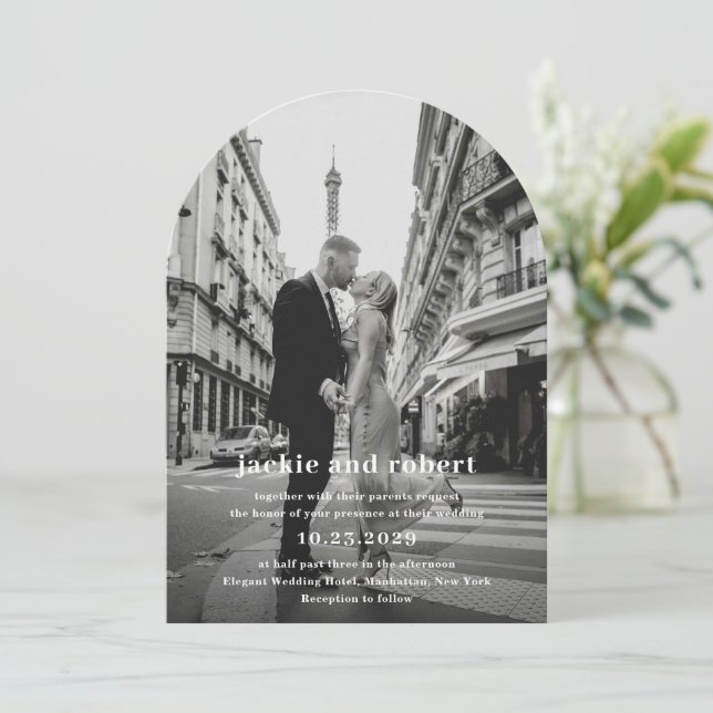 Invitation Mariage photo moderne minimal (Debout devant)