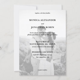 Invitation Mariage photo moderne noir et blanc