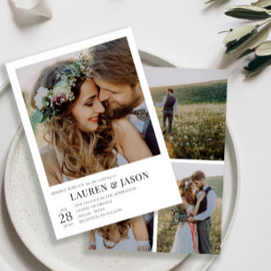 Invitation Mariage photo moderne noir et blanc 4