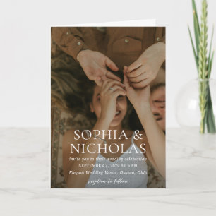 Invitation Mariage photo moderne or simple