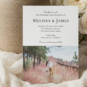 Invitation Mariage photo moderne simple