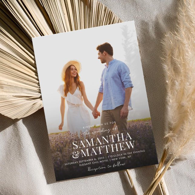 Invitation Mariage photo moderne simple (Créateur téléchargé)