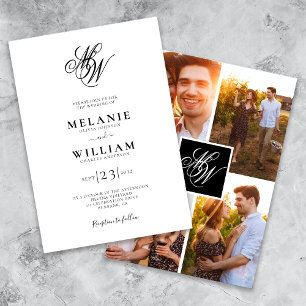 Invitation Mariage photo Monogramme 4