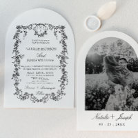 Mariage photo monogramme noir blanc arqué