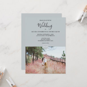 Invitation Mariage photo monogramme rustique moderne et éléga