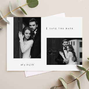 Invitation Mariage photo noir cravate intemporel