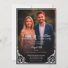 Invitation Mariage photo noir et blanc Classic