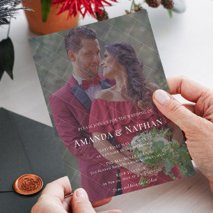 Invitation Mariage photo numérique moderne personnalisable