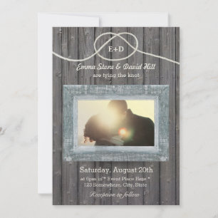 Invitation Mariage photo Patiné rustique