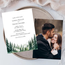 Mariage Photo Peuplier Peinture à l'Eau Vert Forêt