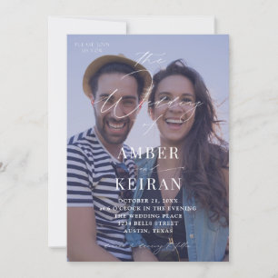 Invitation Mariage photo Purple Shades