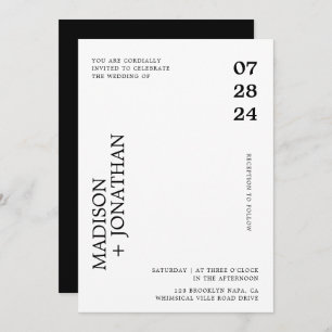 Invitation Mariage photo romantique moderne