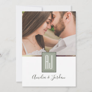 Invitation Mariage photo Sage Green