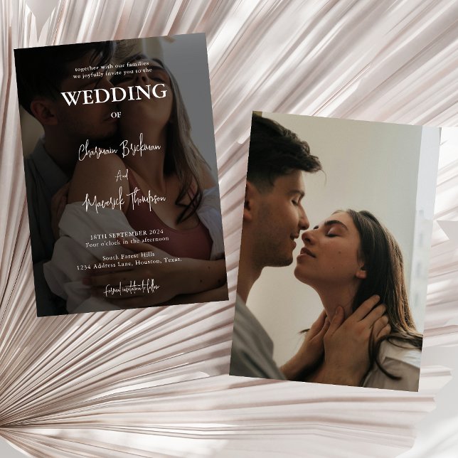 Invitation Mariage photo simple en noir et blanc (Créateur téléchargé)