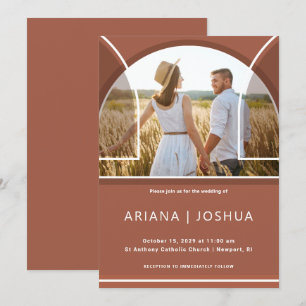 Invitation Mariage photo simple en terre cuite