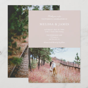 Invitation Mariage photo simple et moderne Champagne
