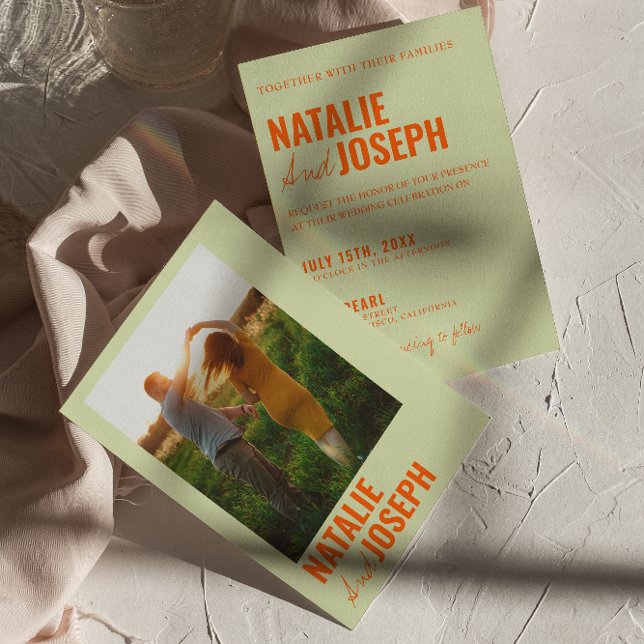 Invitation Mariage photo traditionnel moderne brillant (Créateur téléchargé)