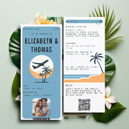 Invitation Mariage photo Tropical moderne Destination Plage