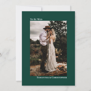 Invitation Mariage photo vertical Emerald minimaliste moderne