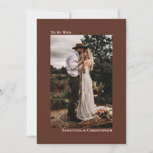 Invitation Mariage photo vertical minimaliste Brown châtaigne
