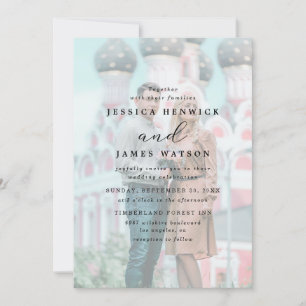 Invitation Mariage photo Whimsical Faux Vellum Effet Overlay