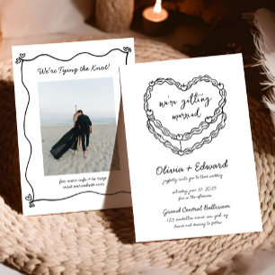 Invitation Mariage photo Whimsical Hand-Drawn Cake