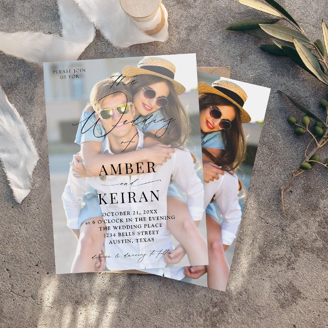 Invitation Mariage photo White Shades (Créateur téléchargé)