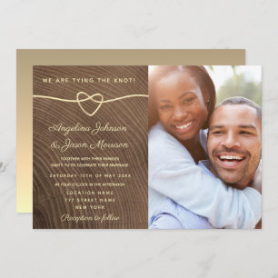 Invitation Mariage photo Wood