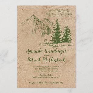 Invitation Mariage Pittoresque Rustic Mountain